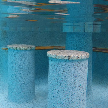 Natural freeform pool with Cave and Beach entry