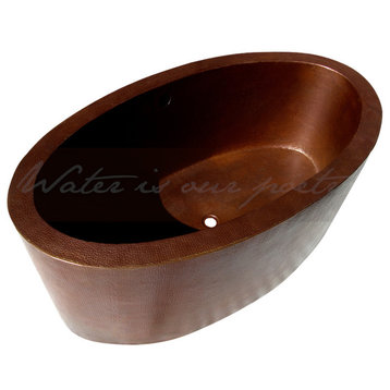 Oval Double Wall Free Standing Copper Tub