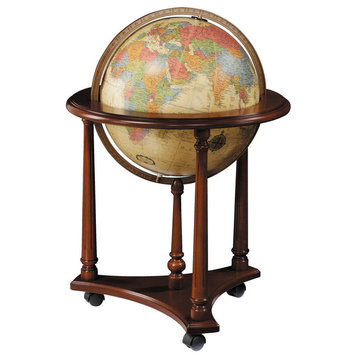 Lafayette, 16" Antique Illuminated Floor Globe