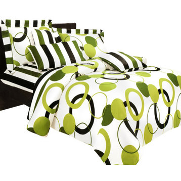 Blancho Bedding - Artistic Green 100% Cotton 3PC Sheet Set (Twin Size)