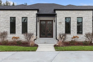 Contemporary exterior home idea in Chicago
