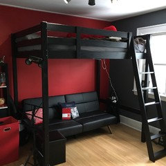 Ikea Stora Loft Bed With 8 Ceiling, Bunk Bed With Sofa Underneath Ikea
