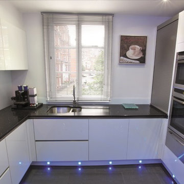 White gloss kitchen design