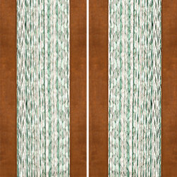 2-1/4" Thick Mahogany Double Doors Waterfall Casting Glass - Front Doors