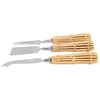 Stainless Steel Charcuterie Knives with Rattan Wrapped Handles, Set of 3 Styles