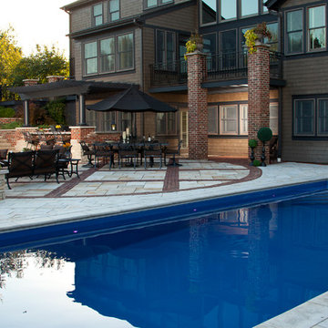 Inground Fiberglass Pool and Hardscape Project