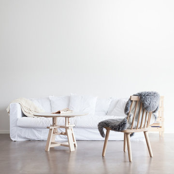 Wood H19 Loungestol, Vitpigmenterad Ek