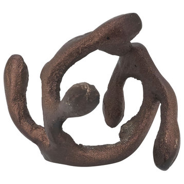 Twigs Design Napkin Rings (Set of 4), Bronze