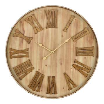 Mula Wall Clock, Natural Wood