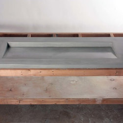 Concrete integrated ramp sink - Vanity Tops And Side Splashes