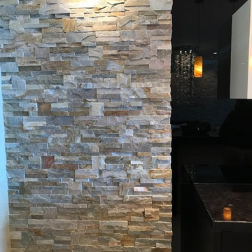 Living Room with Gobi Format Natural Stone Wall Panels