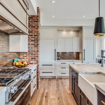 Open Concept, Spacious Kitchen, Brick and Wood Accents