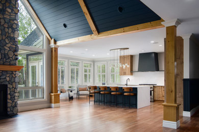 Transitional living room photo in Calgary