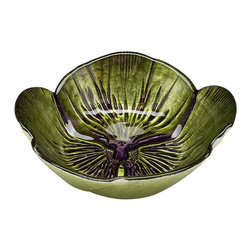 belle & June - Pansy Bowl Green Pruple-Set of 4 - Dining Bowls