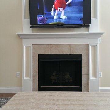 4K Curved Samsung TV Over Fireplace New Jersey