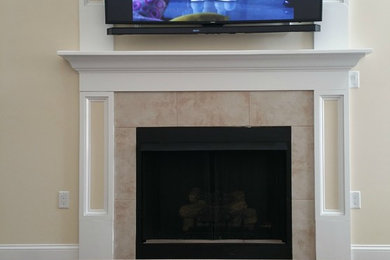 4K Curved Samsung TV Over Fireplace New Jersey