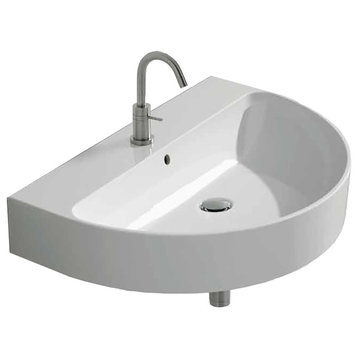 Normal Wall Mounted / Vessel Bathroom Sink, 27.5" L X 18.5" W