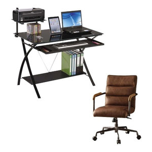 Monroe Black Wood Modern Desk With Leather Pad And Storage Contemporary Desks And Hutches By Zuri Furniture