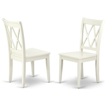 Set of 2 Chairs CLC-LWH-W Clarksville Double X-back chairs in Linen White finish