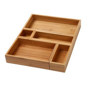 Ybm Home & Kitchen Set of 5 Bamboo Drawer Organizer Boxes