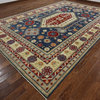 New Palace Size Hand Knotted Wool Blue Kazak Geometric Rug H658