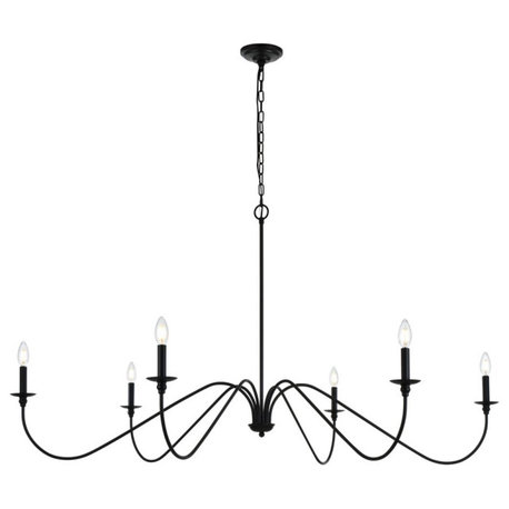 Rohan Six Light Chandelier in Matte Black