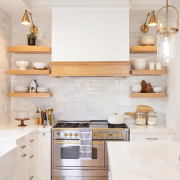 Transitional Kitchen Featuring Rift Cut Oak Accents