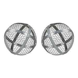 Mirror Finish Orbs Metallic Silver Decor Sphere Set Of 6