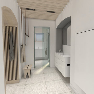 Badezimmer mit Deckengewölbe