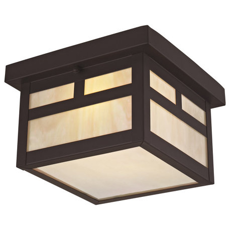 Livex Lighting 2138 Montclair Mission 1 Light Flush Mount Outdoor - Bronze