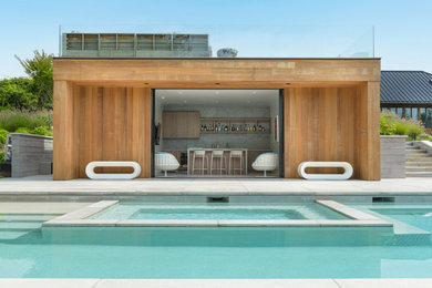 Modern swimming pool in New York.