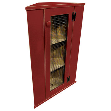 Corner Cabinet Top Hutch, Old Red