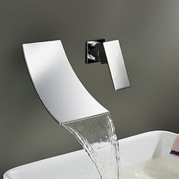 Waterfall Widespread Contemporary Bathroom Sink Faucet (Chrome Finish) TQ6015 - Bathroom Sink Faucets