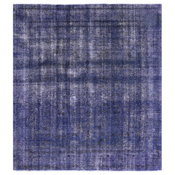 9' 6" X 10' 5" Square Overdyed Handmade Wool Rug - Q4775