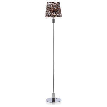 Dann Foley Lifestyle Floor Lamp Polished Nickel Cheetah Print Shade