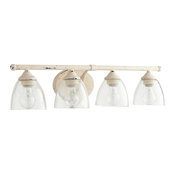 Quorum Brooks 4-Light Vanity, Persian White With Clear Seeded