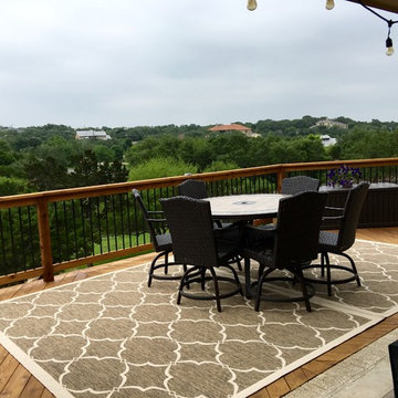 Multi-level Cedar Deck with Underneath Storage - San Antonio, TX