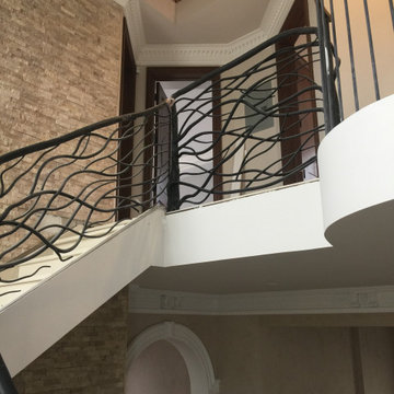 metal and wood spiral with twist