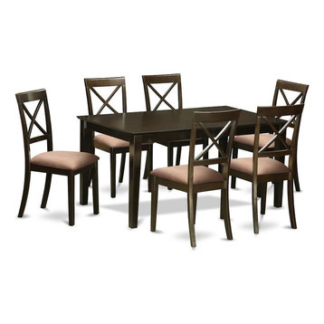 7-Piece Dining Set, Dining Table And 6 Microfiber Dining Chairs