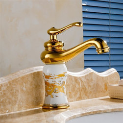 Roubaix Single Handle Gold Finish Bathroom Sink Faucet - Bathroom Sink Faucets