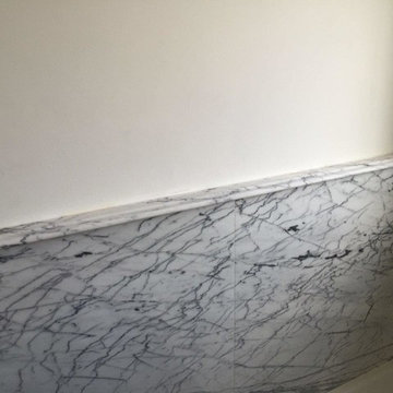 Bathroom Cladding White plus Brown Marble