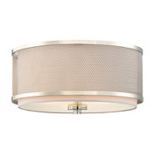 3-Light Flush Mount, Polished Nickel