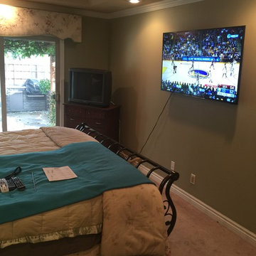 Masterbed Room TV Install, equipment in closet