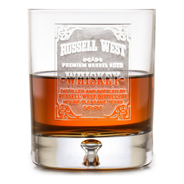 Custom Engraved Barware Glasses, Personalized Home Bar Glassware