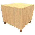 Budge - Budge All-Seasons Square Patio Table Cover Small (Nutmeg) - The Budge All-Seasons Square Patio Table Cover, Small provides high quality protection to your square patio table. The All-Seasons Collection by Budge combines a simplistic, yet elegant design with exceptional outdoor protection. Available in a neutral blue or tan color, this patio collection will cover and protect your square patio table, season after season. Our All-Seasons collection is made from a 3 layer SFS material that is both water proof and UV resistant, keeping your patio furniture protected from rain showers and harsh sun exposure. The outer layers are made from a spun-bonded polypropylene, while the interior layer is made from a microporous waterproof material that is breathable to allow trapped condensation to flow through the cover. Our waterproof patio table cover features Cover stays secure in windy conditions. With our All-Seasons Collection you'll never have to sacrifice style for protection. This collection will compliment nearly any preexisting patio decor, all while extending the life of your outdoor furniture. This square table cover measures 28" High x 36" Long x 36" Wide.