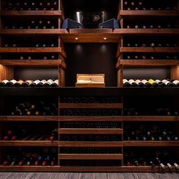 Dream Wine Space made of rare cherrywood, capacity of 500 bottles