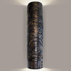 Tiki Totem Wall Sconce, Dark Teak, (2) E26 Energy Star Led
