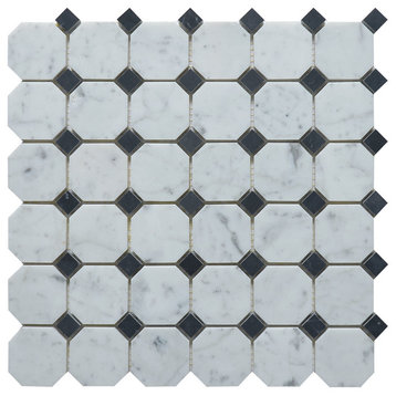 Marble Mosaic Tile Dot, 12"x12" Sheets, Set of 5