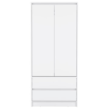 Palmer 2 Drawers Armoire, White