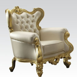 Acme 59222 Fatine Black and Blue Accent Chair - Armchairs And Accent Chairs